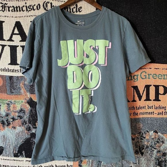 Nike Other - Nike Shirt Sleeve T-Shirt Big Logo Just Do It Colorful Used Mens Size XLarge